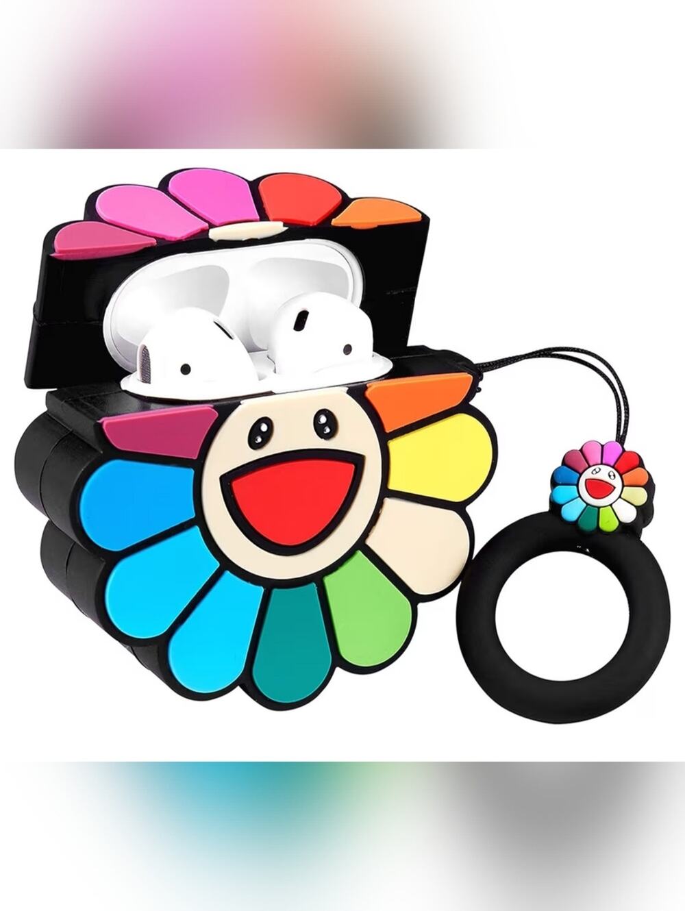 Takashi Murakami Flower AirPods case Colorful Sun Keychain Louis Vuitton